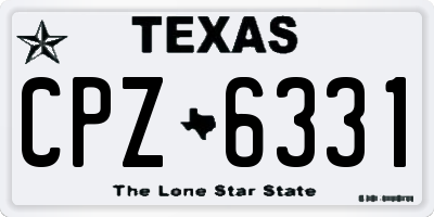 TX license plate CPZ6331