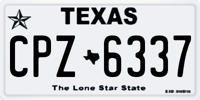 TX license plate CPZ6337