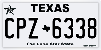 TX license plate CPZ6338