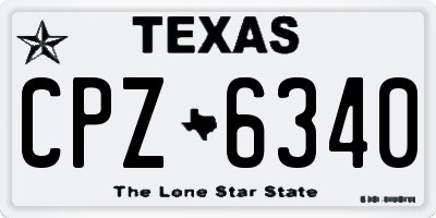 TX license plate CPZ6340