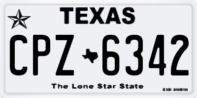 TX license plate CPZ6342