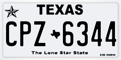 TX license plate CPZ6344