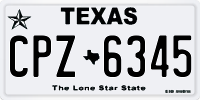 TX license plate CPZ6345