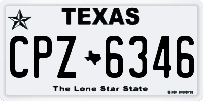 TX license plate CPZ6346