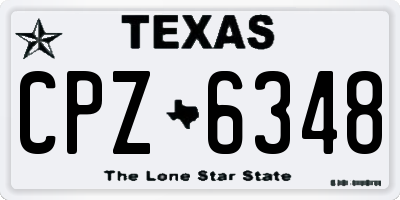 TX license plate CPZ6348