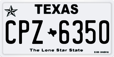 TX license plate CPZ6350