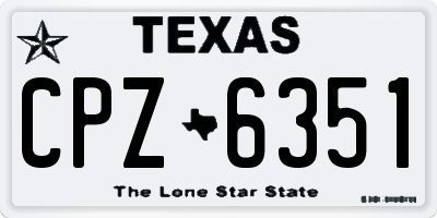 TX license plate CPZ6351