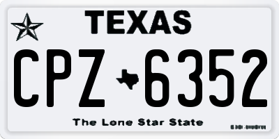 TX license plate CPZ6352