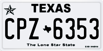 TX license plate CPZ6353