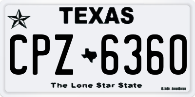 TX license plate CPZ6360