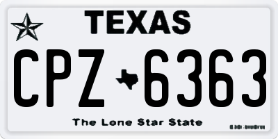 TX license plate CPZ6363