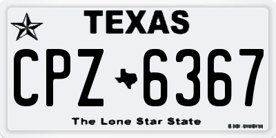 TX license plate CPZ6367