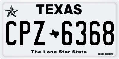 TX license plate CPZ6368
