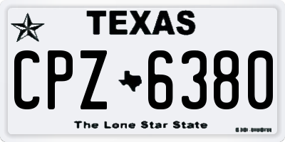 TX license plate CPZ6380