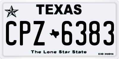 TX license plate CPZ6383