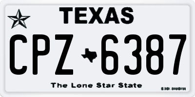 TX license plate CPZ6387