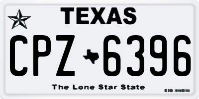 TX license plate CPZ6396
