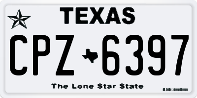 TX license plate CPZ6397