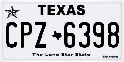 TX license plate CPZ6398