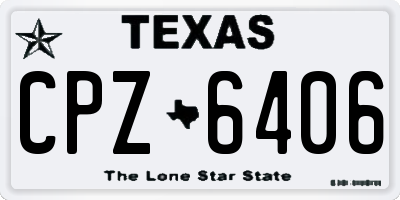 TX license plate CPZ6406
