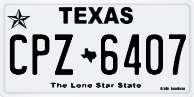 TX license plate CPZ6407