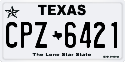 TX license plate CPZ6421
