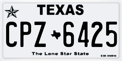 TX license plate CPZ6425