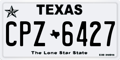 TX license plate CPZ6427