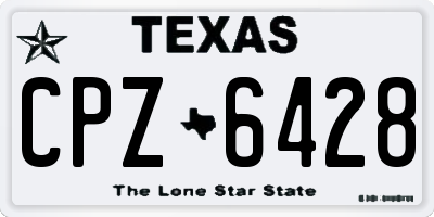 TX license plate CPZ6428