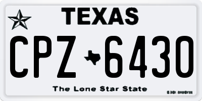 TX license plate CPZ6430