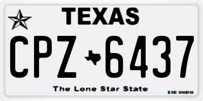 TX license plate CPZ6437