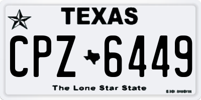 TX license plate CPZ6449
