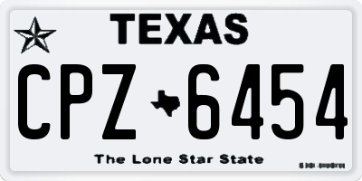 TX license plate CPZ6454