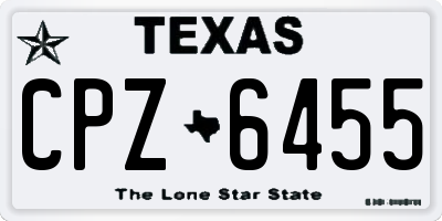 TX license plate CPZ6455