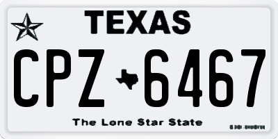 TX license plate CPZ6467