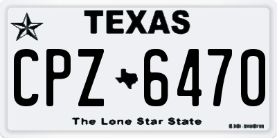 TX license plate CPZ6470