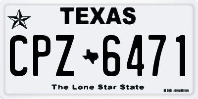 TX license plate CPZ6471