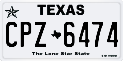 TX license plate CPZ6474