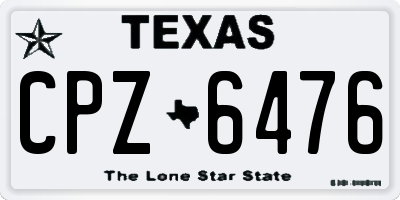 TX license plate CPZ6476