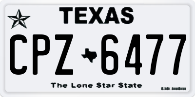 TX license plate CPZ6477