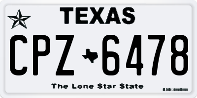 TX license plate CPZ6478