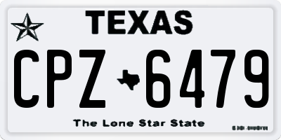 TX license plate CPZ6479