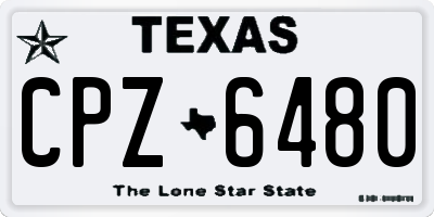TX license plate CPZ6480