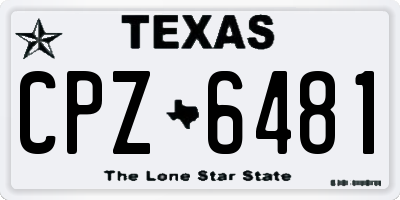 TX license plate CPZ6481