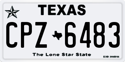 TX license plate CPZ6483
