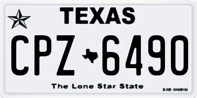 TX license plate CPZ6490