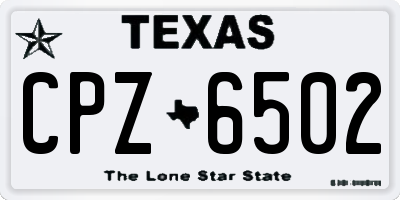 TX license plate CPZ6502
