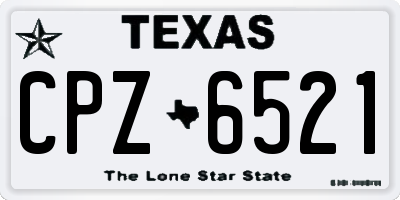 TX license plate CPZ6521