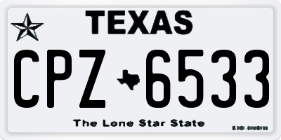 TX license plate CPZ6533