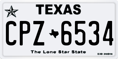 TX license plate CPZ6534